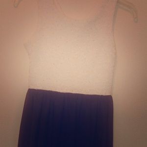 White top Black bottom dress